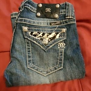 Used Miss Me size 27 boot cut jeans style JW5188B